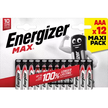 Energizer MAX AAA sārma baterijas, 1,5 V, 12 gab.