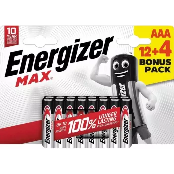 Energizer Max Micro AAA sārma baterijas 1,5 V, 16 gab. (E303341000)