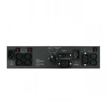ABB PowerValue 11 RT Bypass PDU 16A - 1U skapja strāvas sadalītājs ar manuālo apiešanu, 1x C19 un 4x C13 ligzdas, IEC C20 ieeja