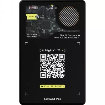 Rolling Square AirCard Pro Bluetooth izsekotājs Apple Find My - Melns