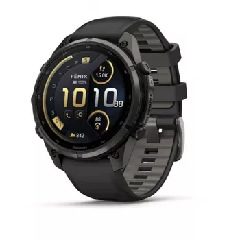 Garmin fenix 9 Pro Multisport GPS viedpulkstenis ar inReach satelīta sakariem, 47 mm ogļpelēks DLC titāna korpuss, melna/akmens pelēka silikona siksna