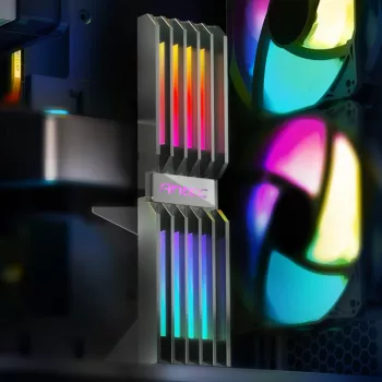 Antec ARGB GPU balsts, magnētiskā pamatne, augstuma regulēšana, adresējams RGB apgaismojums, alumīnija sakausējums, melns