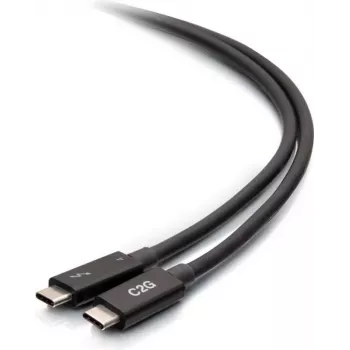 C2G 2,5 pēdu Thunderbolt 4 USB-C kabelis - 40Gbps, 100W PD, 8K, melns
