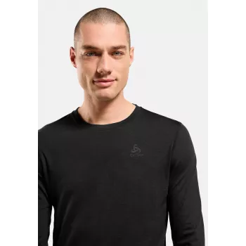 Odlo Merino 200 BL Top Crew Neck LS vīriešu apakškrekls - Melns