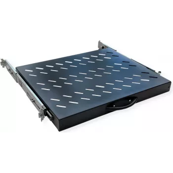 VALUE 19 collu izvelkamais plaukts skapjiem līdz 800 mm dziļumam, 1U, 20 kg slodze, melns