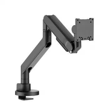 ROLINE Heavy-Duty LCD rokas stiprinājums monitoram līdz 43 collām ar gāzes atsperes augstuma regulēšanu, skava un grommet, VESA 75x75/100x100, melns