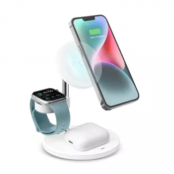 SBS TEWIRMAG3IN1 3-in-1 bezvadu lādētājs ar MagSafe iPhone, Apple Watch un AirPods