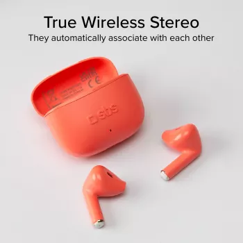 SBS TEEARTWSGOPODSR True Wireless austiņas ar uzlādes futrāli, Bluetooth 5.0, skārienvadība, sarkana