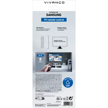 Vivanco VVREMOTESAM universālā tālvadības pults Samsung televizoriem, melna