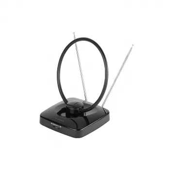 Vivanco VVTV2ANTCIRCLE iekštelpu antena DVB-T/T2, DAB/DAB+ un FM radio, melna