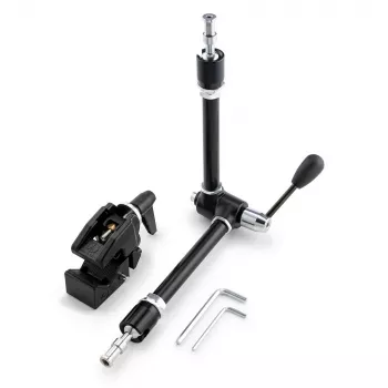 Manfrotto 143R Artikulēta Magic roka ar kameras kronšteinu, 3 kg kravnesība, alumīnijs, melna