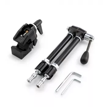 Manfrotto 143R Artikulēta Magic roka ar kameras kronšteinu, 3 kg kravnesība, alumīnijs, melna