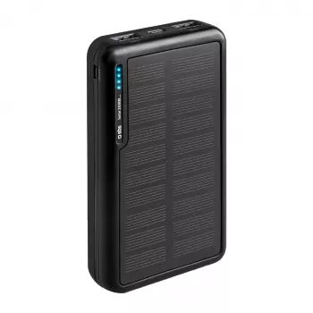 SBS Solar Power Bank 20000 mAh ātrā uzlāde Melns