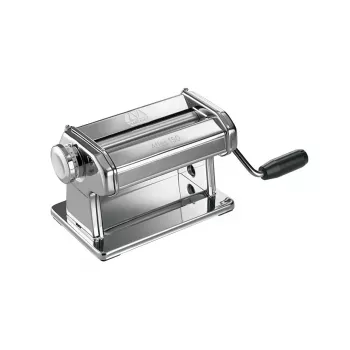 Marcato Atlas 150 Roller Premium manuālā makaronu mašīna, hromēts tērauds, 150 mm rullīši, 10 biezuma iestatījumi, sudraba