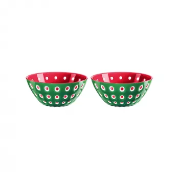 Guzzini Le Murrine 2 bļodu komplekts 12 cm, smaragdzaļa/balta/sarkana
