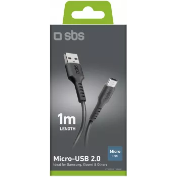 SBS USB–microUSB kabelis 1 m, melns (LTHL200)