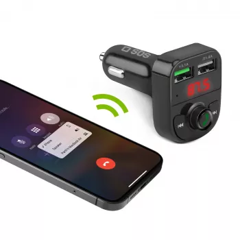 SBS TECARFM2USB Bluetooth FM raidītājs ar brīvroku sarunām un diviem USB lādētājiem