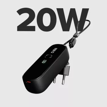 SBS TETRBB5000PD20 5000 mAh 20W Power Delivery Power Bank Melns