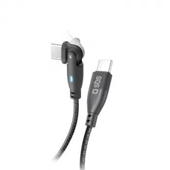 SBS TECABLE180TCC USB-C uz USB-C 1,8 m melns PD 60W lādēšanas un datu kabelis