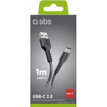 USB–USB-C kabelis SBS 1 m, Black (TECABLEMICROC10K)