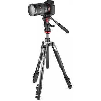 Manfrotto BEFREE Live Lever oglekļa šķiedras video statīvs ar šķidruma galvu