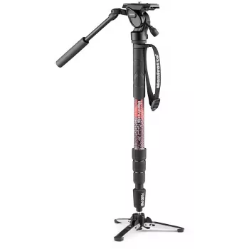 Manfrotto Element MII video monopods ar 400 Series šķidruma galvu, alumīnijs (MVMELMIIA4LIVE)