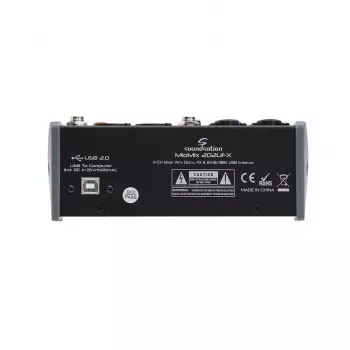 Soundsation MIOMIX-202UFX 2 kanālu analogais mikseris ar USB audio interfeisu un 16 digitālajiem efektiem