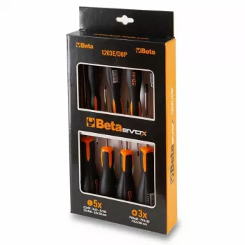 BETA 8 gabalu spraugu un Phillips skrūvgriežu komplekts 1203E/D8P