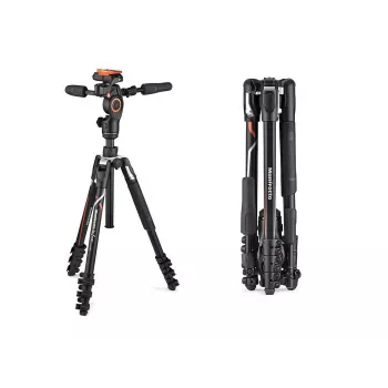 Manfrotto MKBFRLA-3W Befree 3-Way Live alumīnija statīvs ar šķidruma galvu, melns