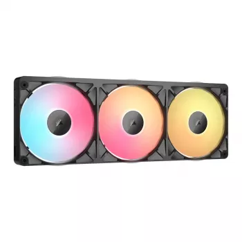 CORSAIR iCUE Link RX360 II Unified Frame RGB 120mm PWM ventilatoru komplekts (3 gab.) - Melns