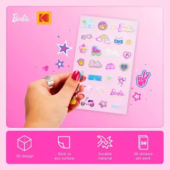 Kodak x Barbie dekoratīvo uzlīmju komplekts, vairāk nekā 50 uzlīmju (RODB2X3SCAM)
