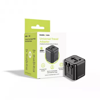 Mobile Origin Travel Adapter PW30 EU/UK/US/AUS, melns