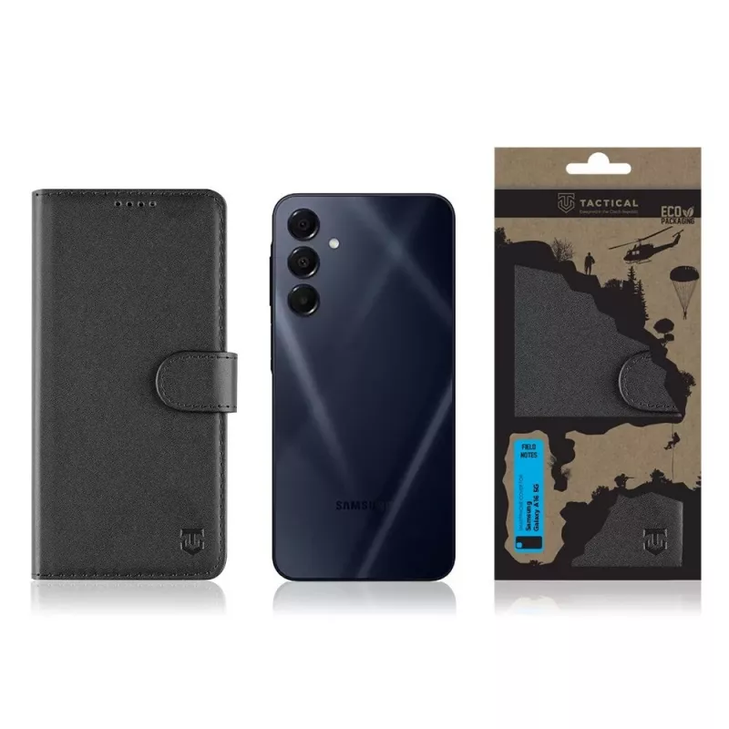 Taktiskais grāmatas vāks Field Notes Galaxy A16 5G melns