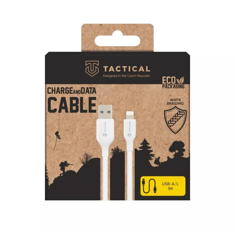 Tactical Stitch Thread USB-A uz Lightning kabelis, 1 m, balts