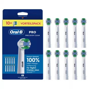 Oral-B Pro Precision Clean rezerves suku galviņas, 10 gab., vidēji cieti sari, CleanMaximiser tehnoloģija, saderīgas ar visiem Oral-B uzlādējamiem rokturiem, izņemot Pulsonic un iO