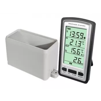 Alecto WS-1200 bezvadu laika stacija ar āra sensoru, melna/pelēka