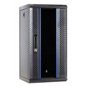 DSIT DS10-3312 12U 10 inch sienas servera skapis ar stikla durvīm, 312x310x618 mm, melns