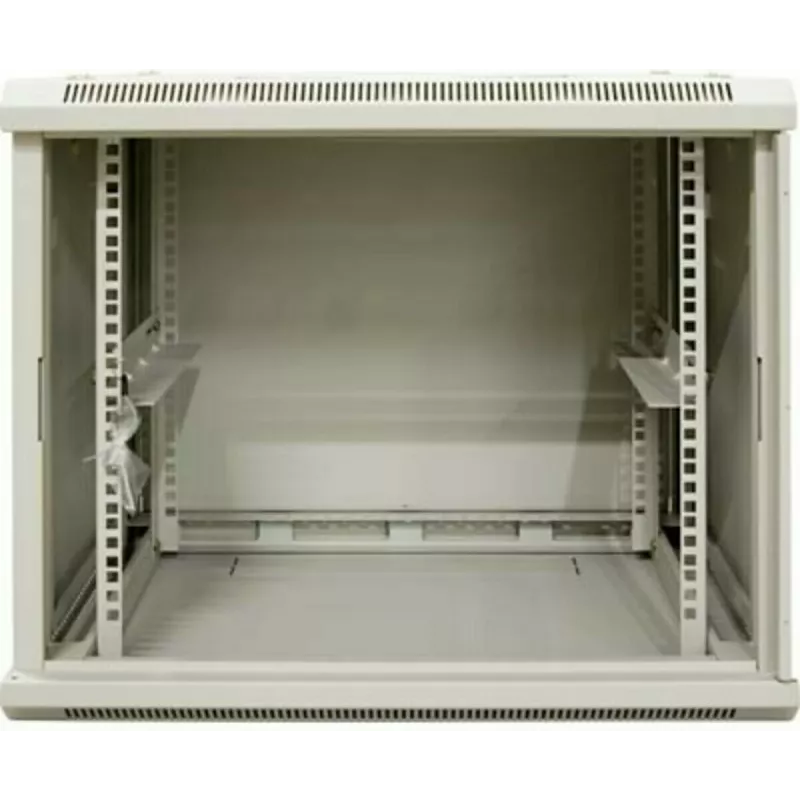 DSIT 12U Reversible sienas servera skapis ar stikla durvīm, balts, 600x600x635 mm