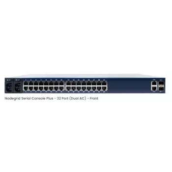 ZPE SYSTEMS Nodegrid Serial Plus - Core 16 portu seriālās konsoles serveris ar diviem 10GbE SFP+, diviem maiņstrāvas barošanas avotiem, 8GB RAM, 64GB eMMC, TPM 2.0, 1U statīva stiprinājums