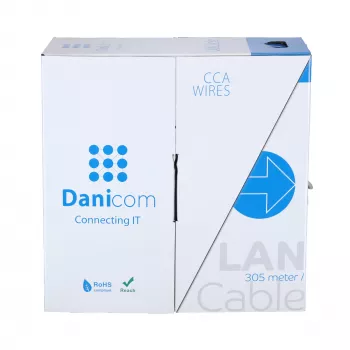 DSIT CAT6 U/UTP tīkla kabelis 24/7 elastīgs 305m pelēks CCA