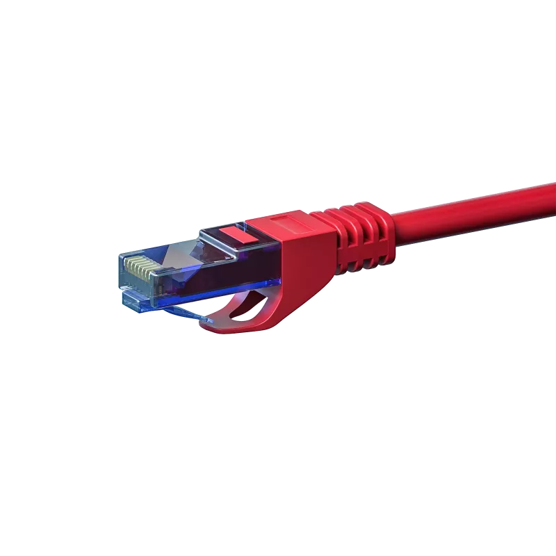 DSIT CAT6a U/UTP 100% vara Ethernet vada gabals, 1m, sarkans