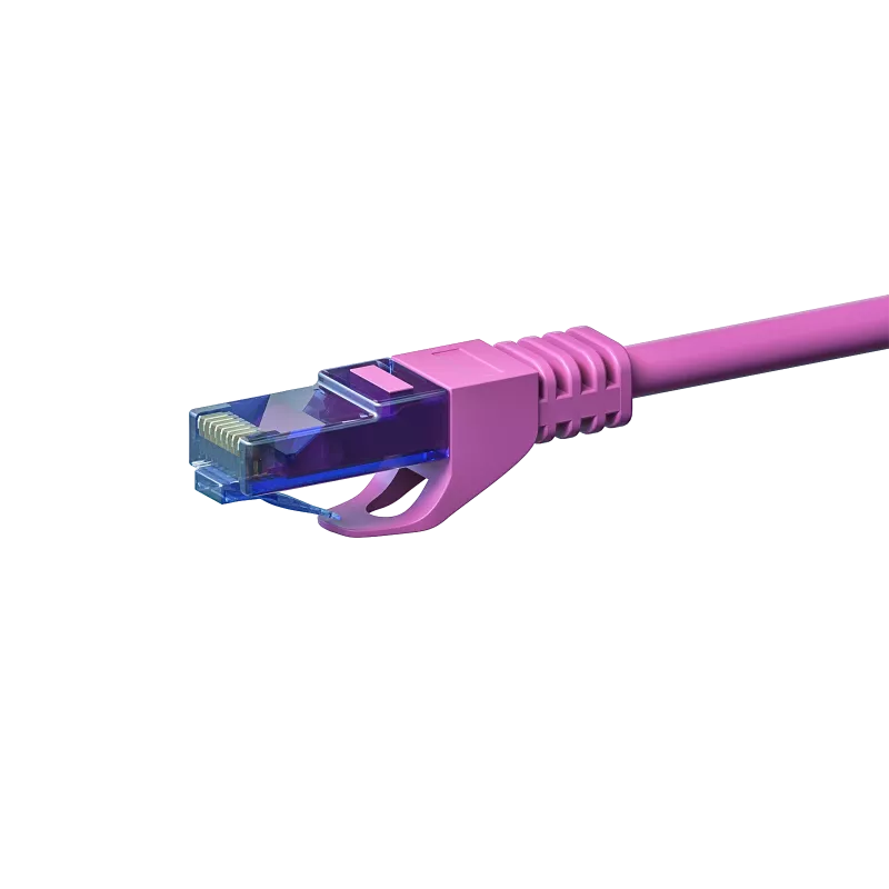 DSIT CAT6a U/UTP 100% vara tīkla vads 7,5 m rozā