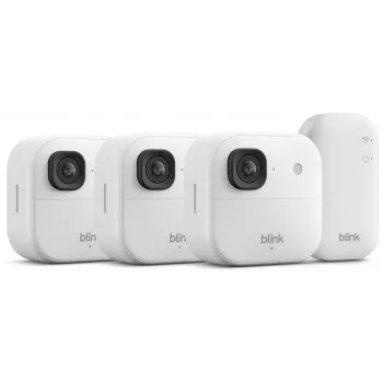 Amazon Blink Outdoor 2K+ drošības kamera, 3 kameru sistēma, balta (B0F95QGG7M)