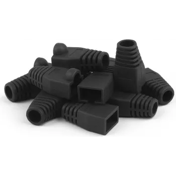 DSIT DANICOM RJ45 stresa mazināšanas uzgali melni 10 gab. (DC-RJ45-BOOT-BLACK-10PCE)