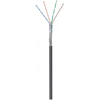 DSIT CAT6 āra tīkla kabelis S/FTP AWG 26/7 elastīgs 305m melns CCA
