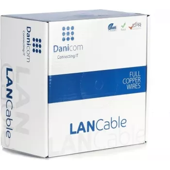 DSIT Danicom CAT7 S/FTP tīkla kabelis 100m, ciets kodols, LSZH Dca, oranžs