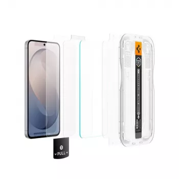 Spigen Glas.tR EZ Fit Pro AC 2-Pack rūdīta stikla ekrāna aizsargs Samsung Galaxy S26 FE - dzidrs, 9H cietība, automātiskās uzlikšanas trauks