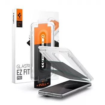 Spigen Glas.tR EZ Fit Pro 2-Pack rūdīta stikla ekrāna aizsargs ar Ultra Privacy filtru Samsung Galaxy Z Fold 7 / 8 galvenajam ekrānam