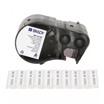 BRADY FreezerBondz B-490 poliestera etiķetes BMP21-PLUS, M210, M211 - 19,05 mm x 6,4 m, baltas, pastāvīga akrila līme, termopārnese, kriogēnām un laboratorijas vajadzībām