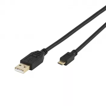 Vivanco VVITUSBAMICB10MK USB 2.0 Type-A uz Micro-B kabelis, 1 m, melns